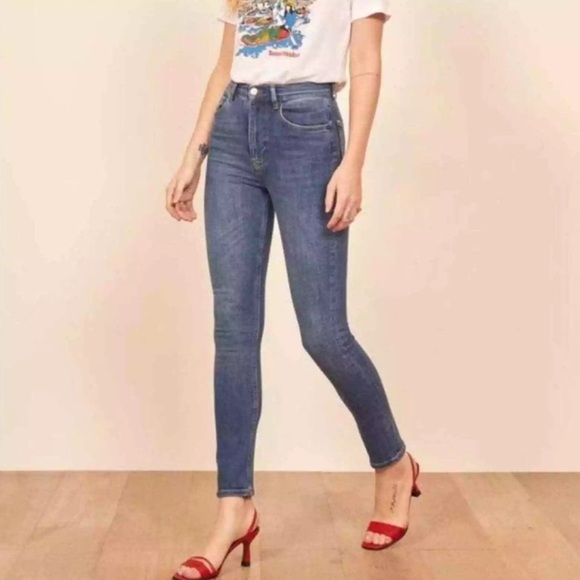 Reformation Harper High Rise Skinny Jeans Destin Wash - Picture 1 of 11